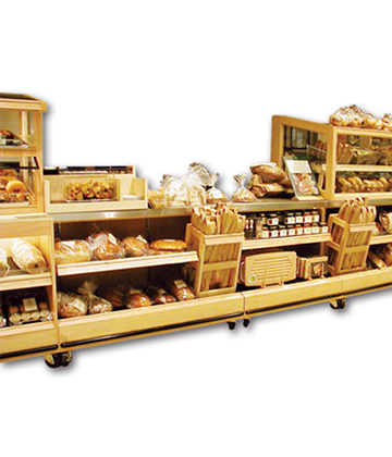Bakery Modular Display, Center Unit with Loaf Holder 36"L x 30"W x 36"